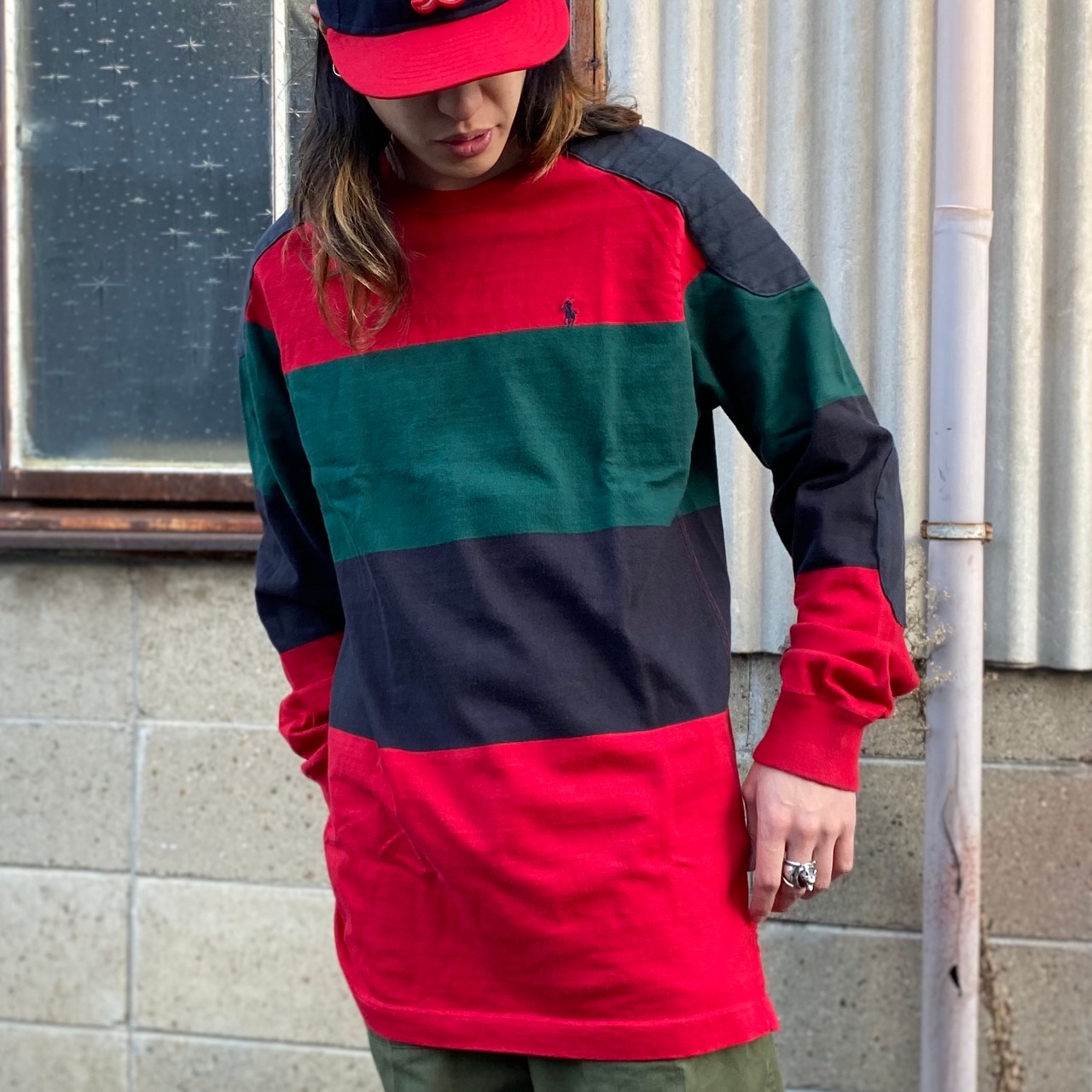 USA製 Ralph Lauren ラルフローレン マルチボーダー スウェット 