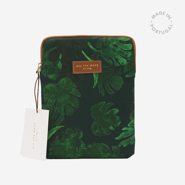 【タブレットポーチ・ケース】モンステラ柄のポーチ｜Laptop sleeve 13" New Monstera