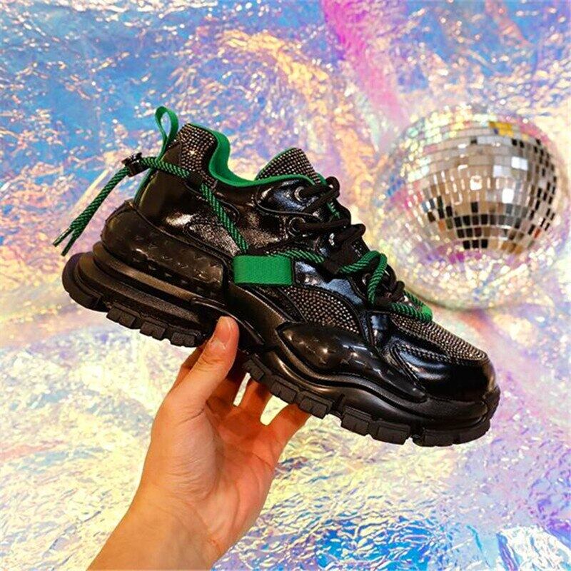 【新作】【送料無料】 春秋ウィメンズシングルシューズニュースポーツシングルシューズカラーマッチングラインストーンイン風カジュアルシューズ 靴 スプリング 春物 オータム 秋物 10b391403410339