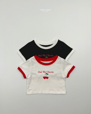 [HARO HARO] Cherry color block tee / [하로하로] 체리배색티
