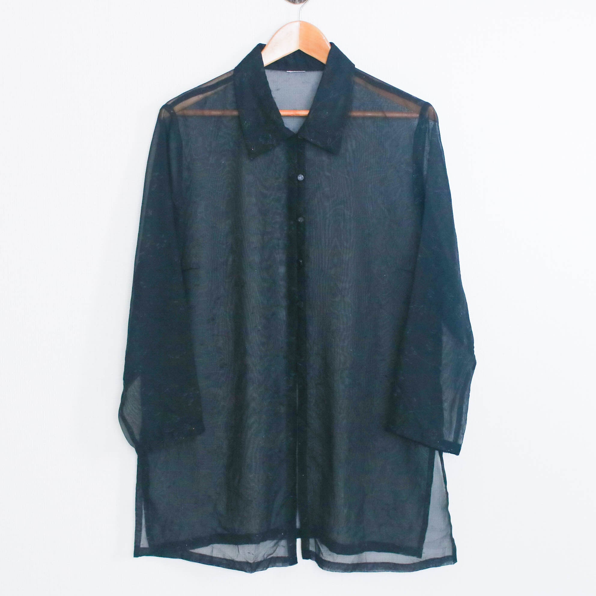 long sheer shirt L