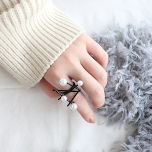 RING || 【通常商品】 DOTTED PEARL RING (BLACK) || 1 RING || BLACK || FAL013