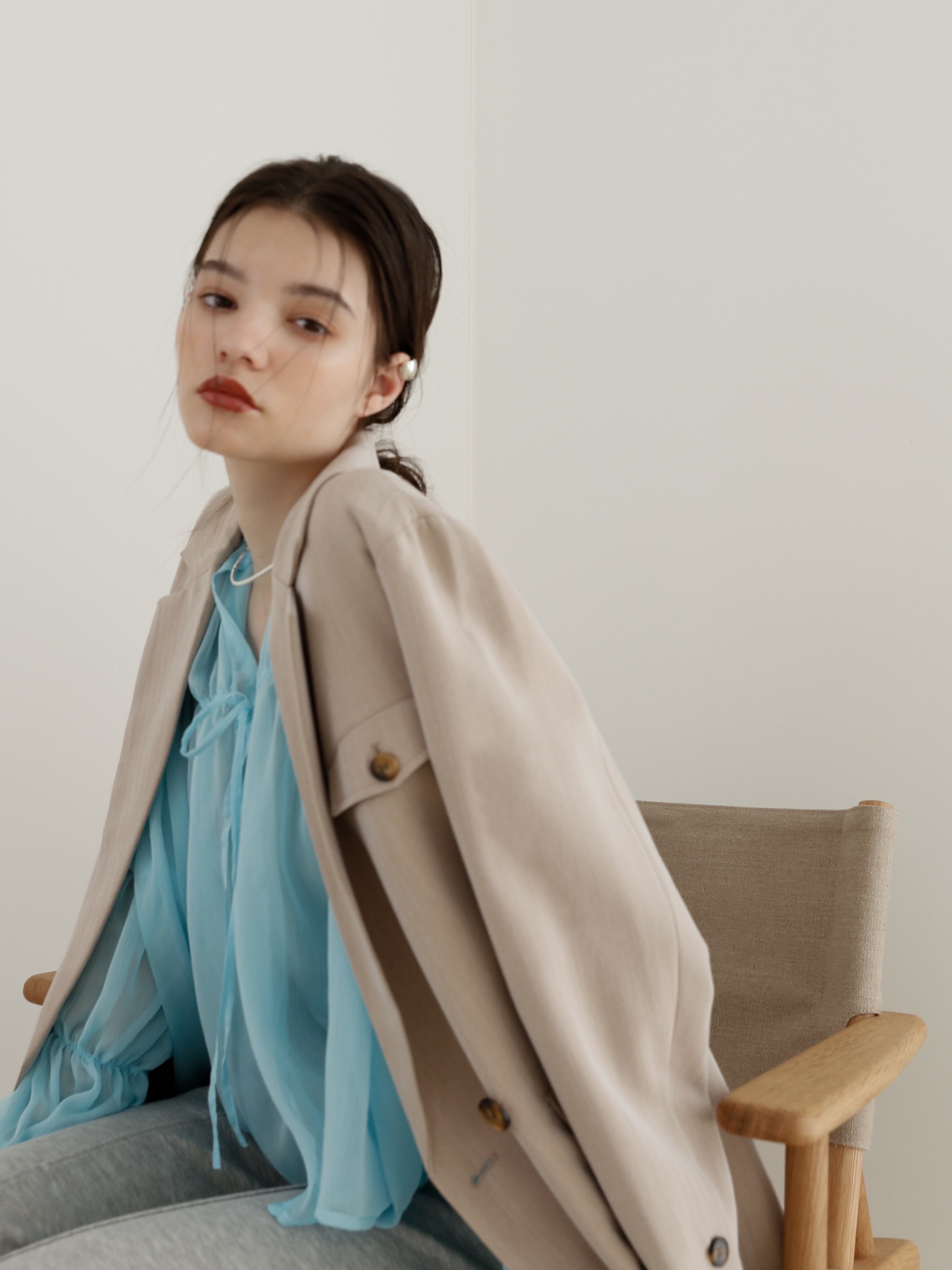 triple shirring blouse set(blue) | Cara by Katrin TOKYO