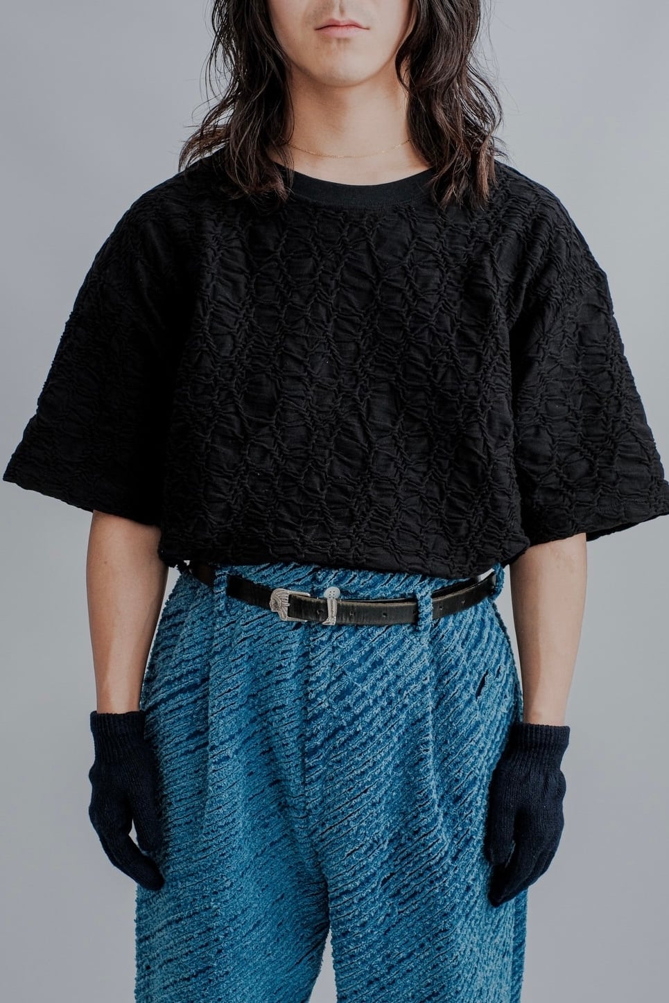 【ADAPTART】SMOCKING JACQUARD PULLOVER