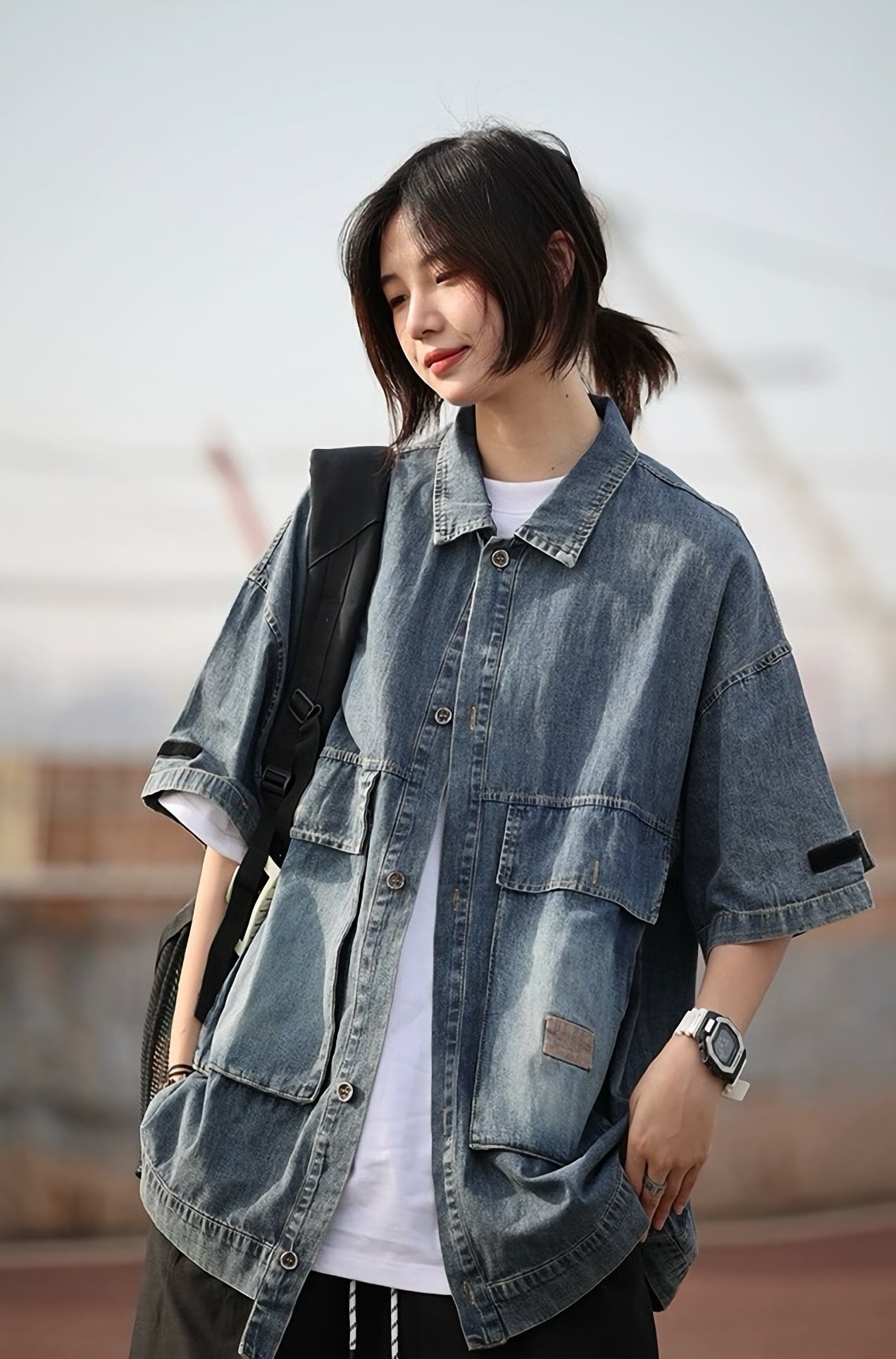 【サイズが合えばお買い得】ウォッシュドポケットデニムシャツ / Washed Pocket Denim Shirt