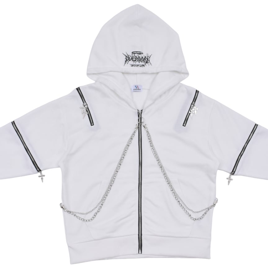 2/19新着】サブカルフード刺繍☆チェーン付きZIPパーカー