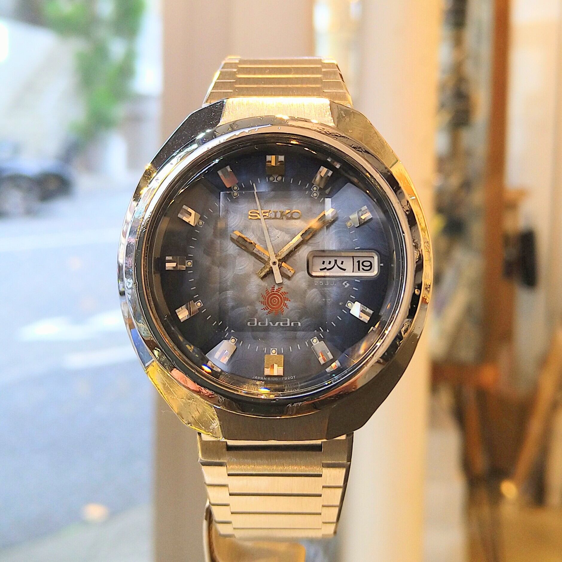 幻 SEIKO advan オレンジ 太陽神 カットガラス デイデイト 自動巻｜幻