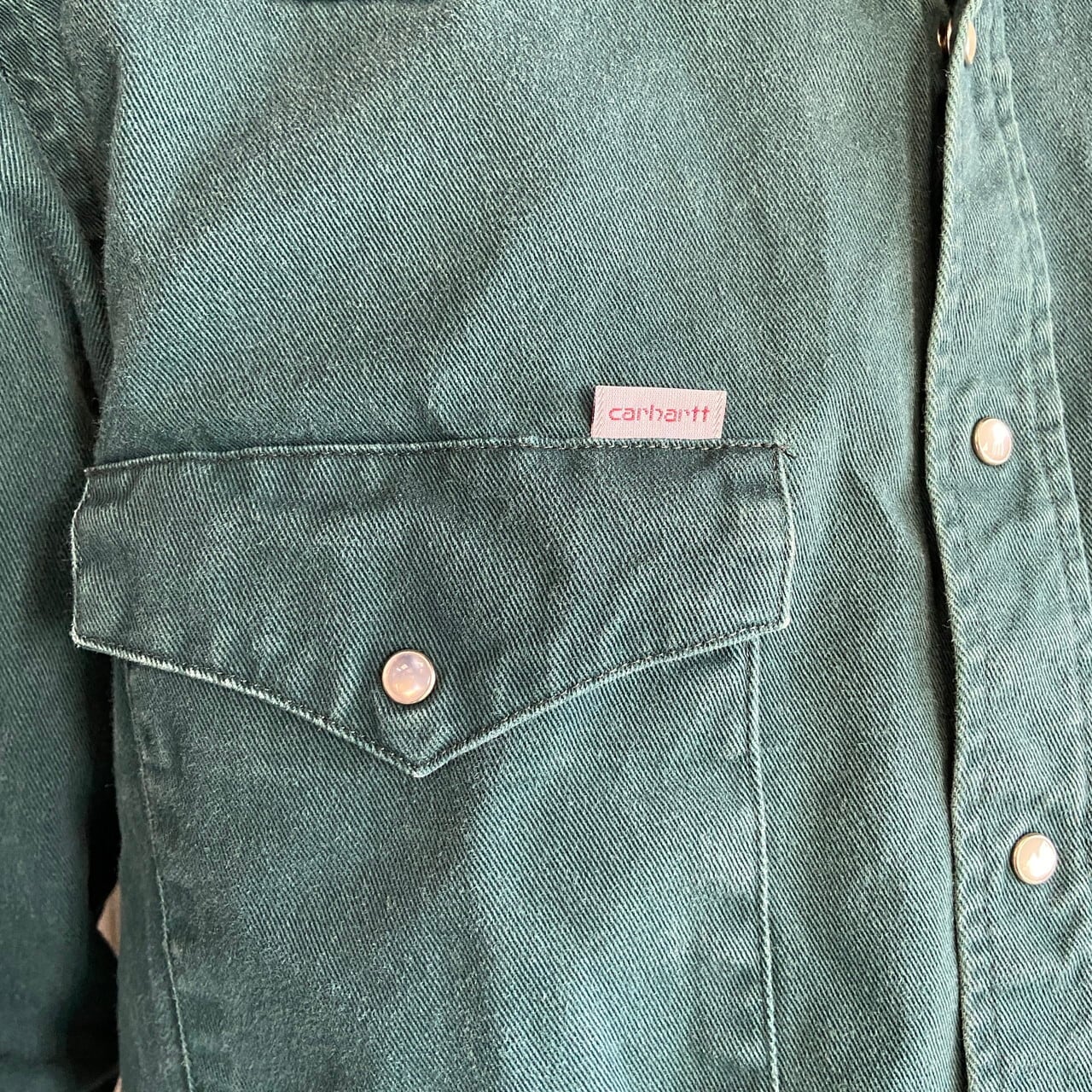 90年代 Carhartt カーハート 長袖 コットンツイル ウエスタンシャツ