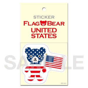 FLAG BEAR STICKER ＜UNITED STATES＞ アメリカ （大（L））