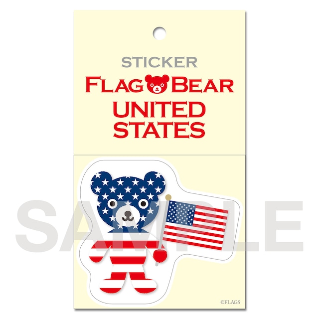 FLAG BEAR STICKER ＜UNITED STATES＞ アメリカ （大（L））