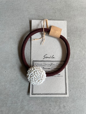 装身具「SmiLe」　№40  antiquebeadsヘアゴム