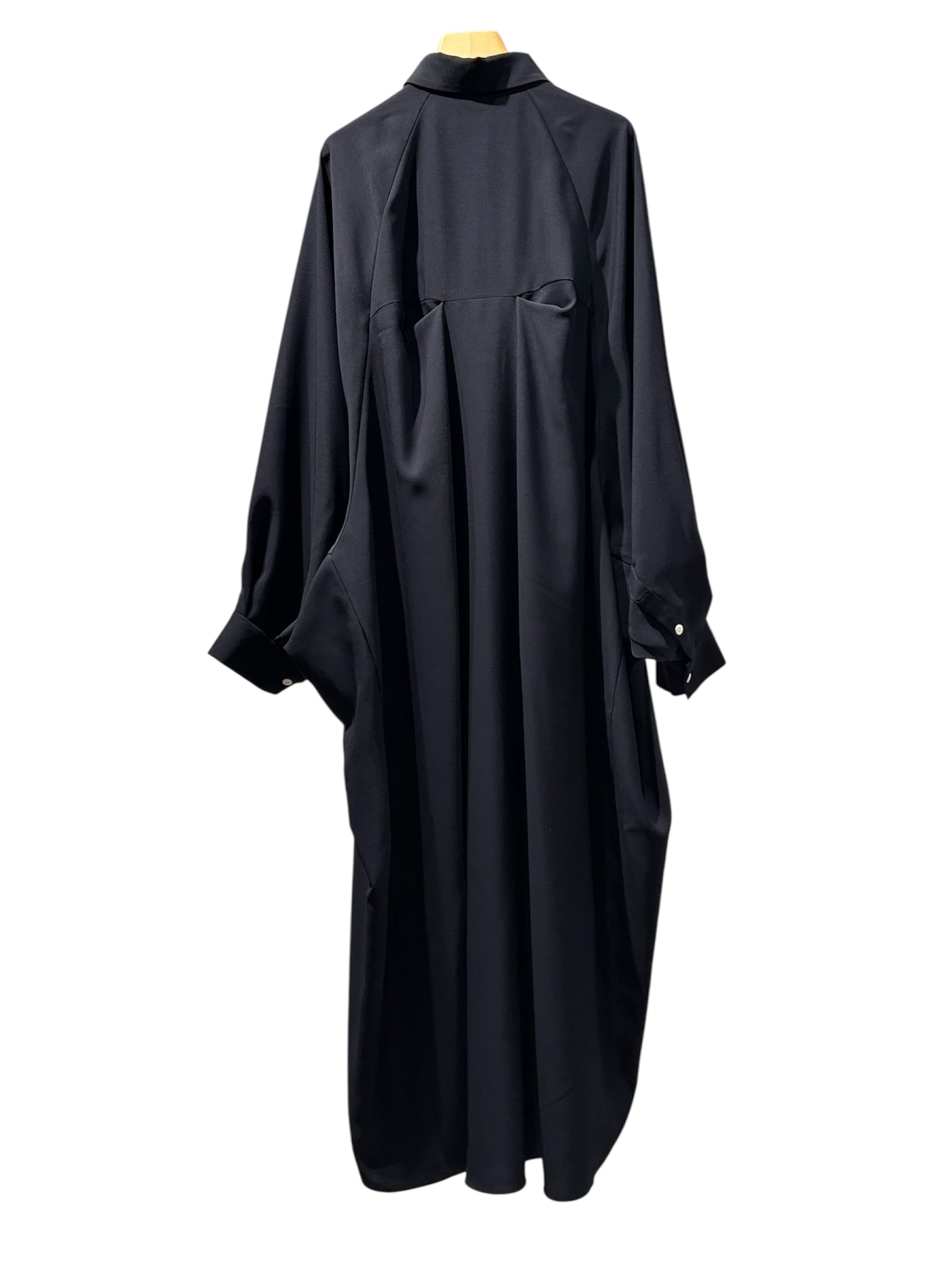エンフォルド 21SS リコンストラクション シャツワンピース 再構築 38 黒 LIROMA サッカー生地シャツワンピース black | grasol Nagasaki S