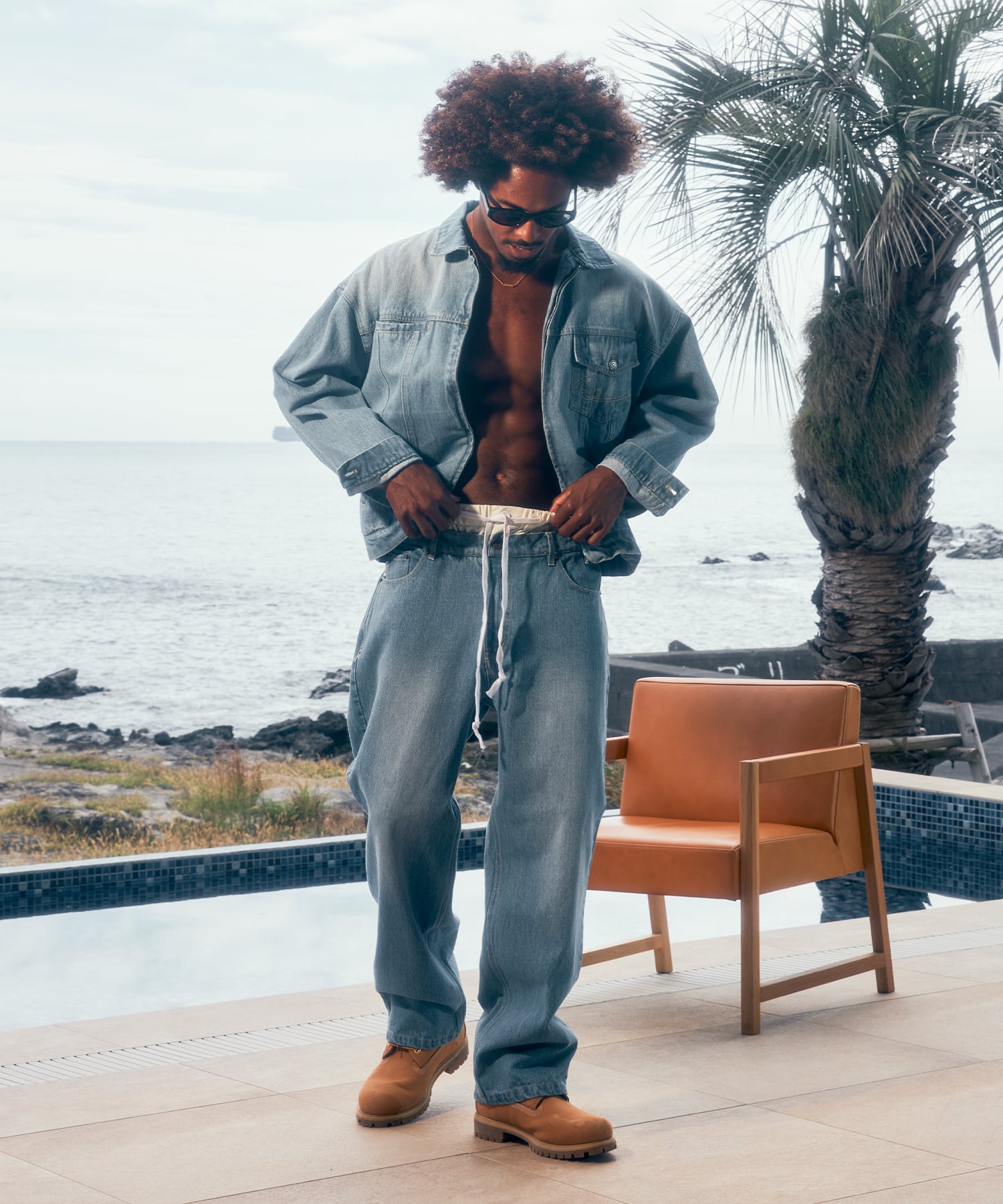 Re:room】WAIST JERSEY SWITCHING DENIM PANTS［REP275］ | #Re:room