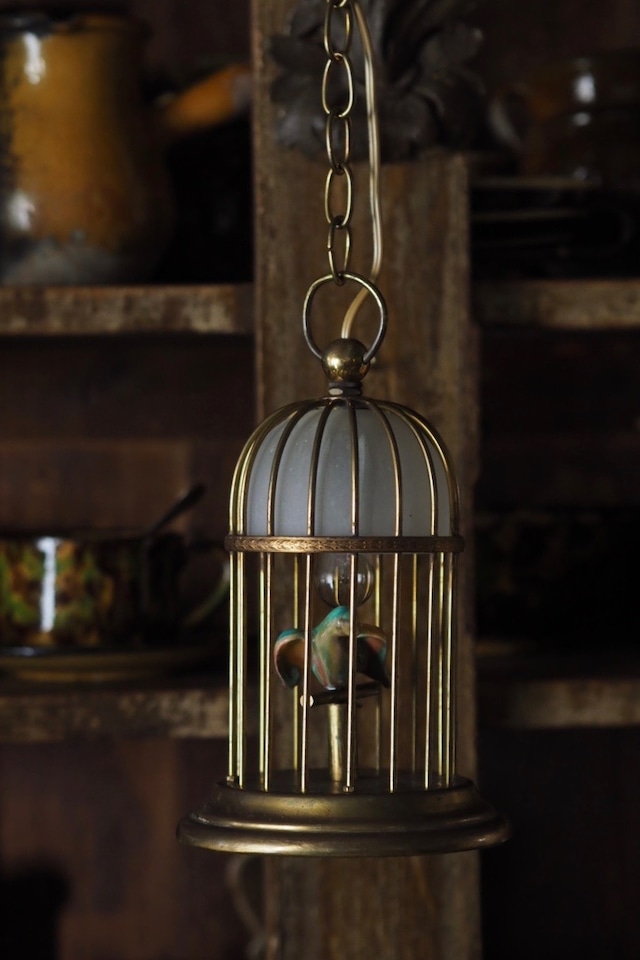 小さな鳥籠ペンダントランプ-vintage bird cage pendant lamp