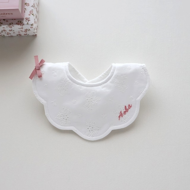 ホワイトレース スタイ お名前 刺しゅう