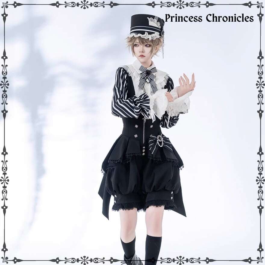 サブカル 服 地雷系 通販 皇子系 王子系 少年装 王子 皇子系 少年装 ブランド Princess Chronicles オリジナル 長袖シャツ ユニセックス ノージェンダー メンズロリータ 麗人 イベント 舞台衣装