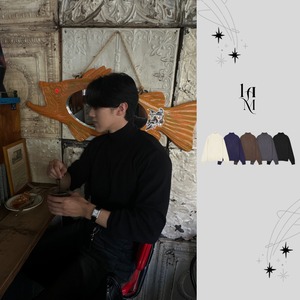 【Muscle Fit】Ribbed Turtle Neck knit (4color)