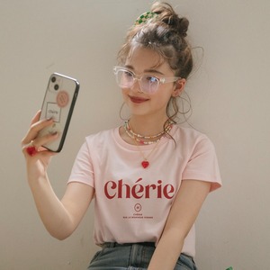 ［SALE］CHERIE LOGO TEE SHIRTS / PINK