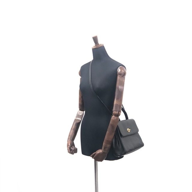 CELINE セリーヌ マンテル レザー 2way ショルダーバッグ ブラック vintage ヴィンテージ オールド g8ng5z