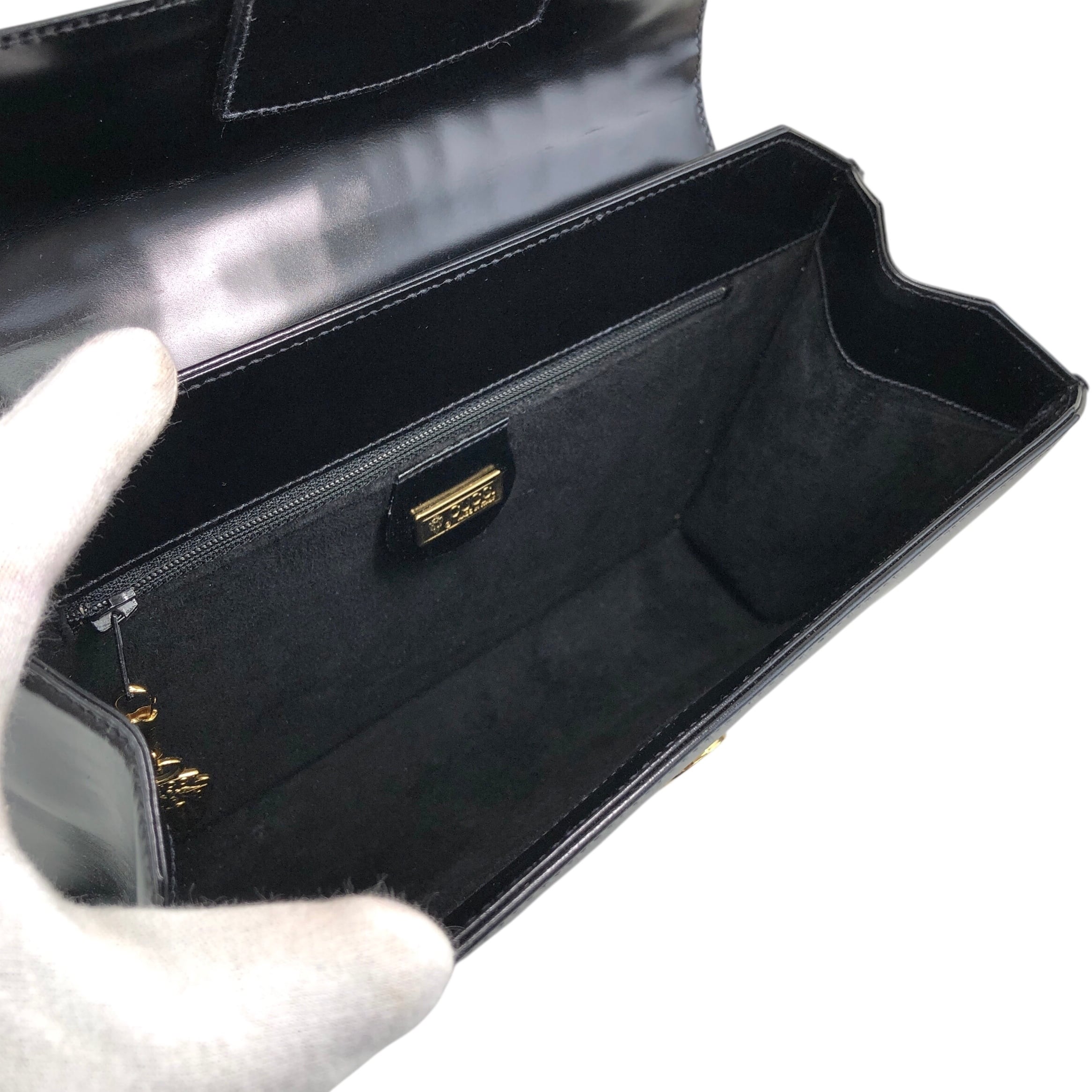 GUCCI グッチ クラッチバッグ ブラック ホースビット レザー クロコ型