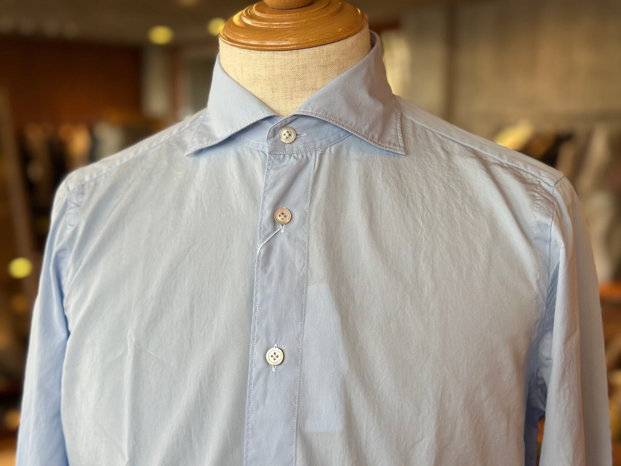 FINAMORE / SIMONE コットンポプリンシャツ