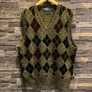 RALPH LAUREN ARGYLE WOOL VEST