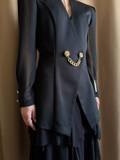 MADE IN JAPAN black sheer sleeve jacket-4736-6