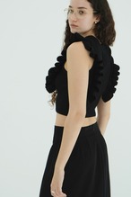 CLANE FRILL SLEEVE KNIT TOPS