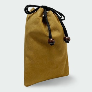 合切袋　#本革　ヌバック　無地(薄茶色)