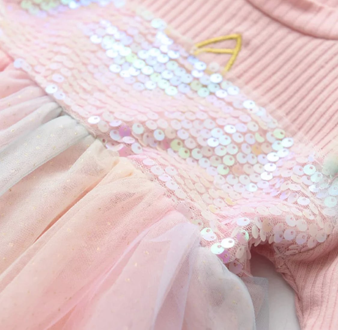 ユニコーンスパンコールニットドレス》》》》》ワンピース 海外子供服 レインボー お誕生日 プチプラ