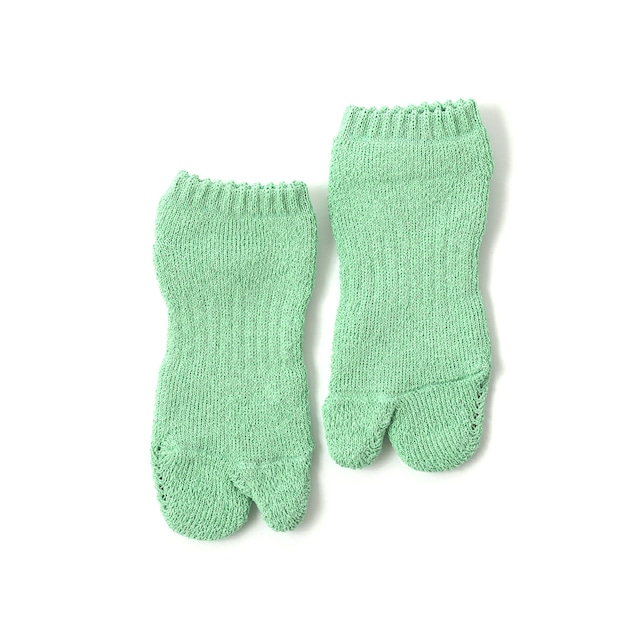 Paper Yarn Ankle Pile Socks（Green）