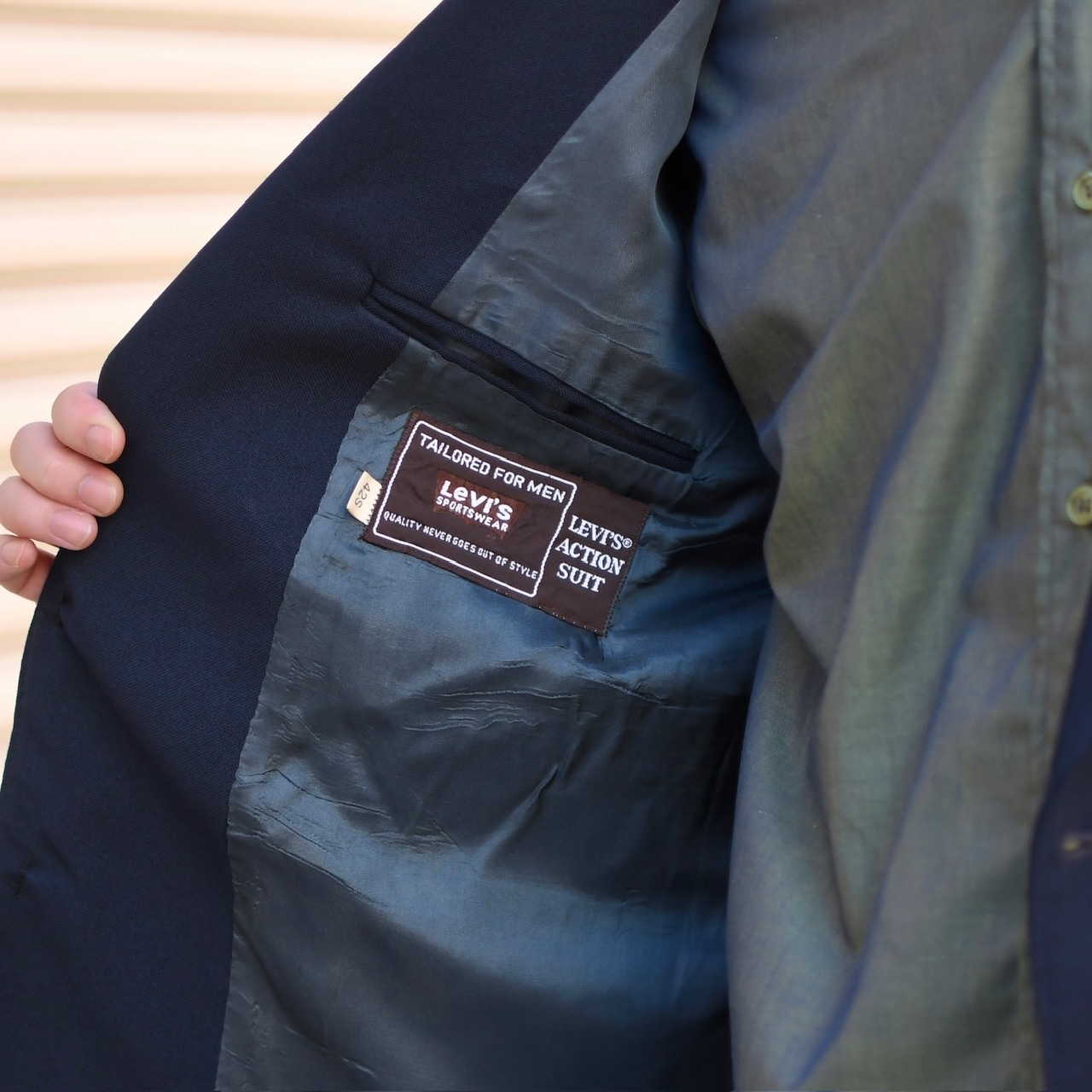 80's LEVI’S action suit tailored jacket navy
