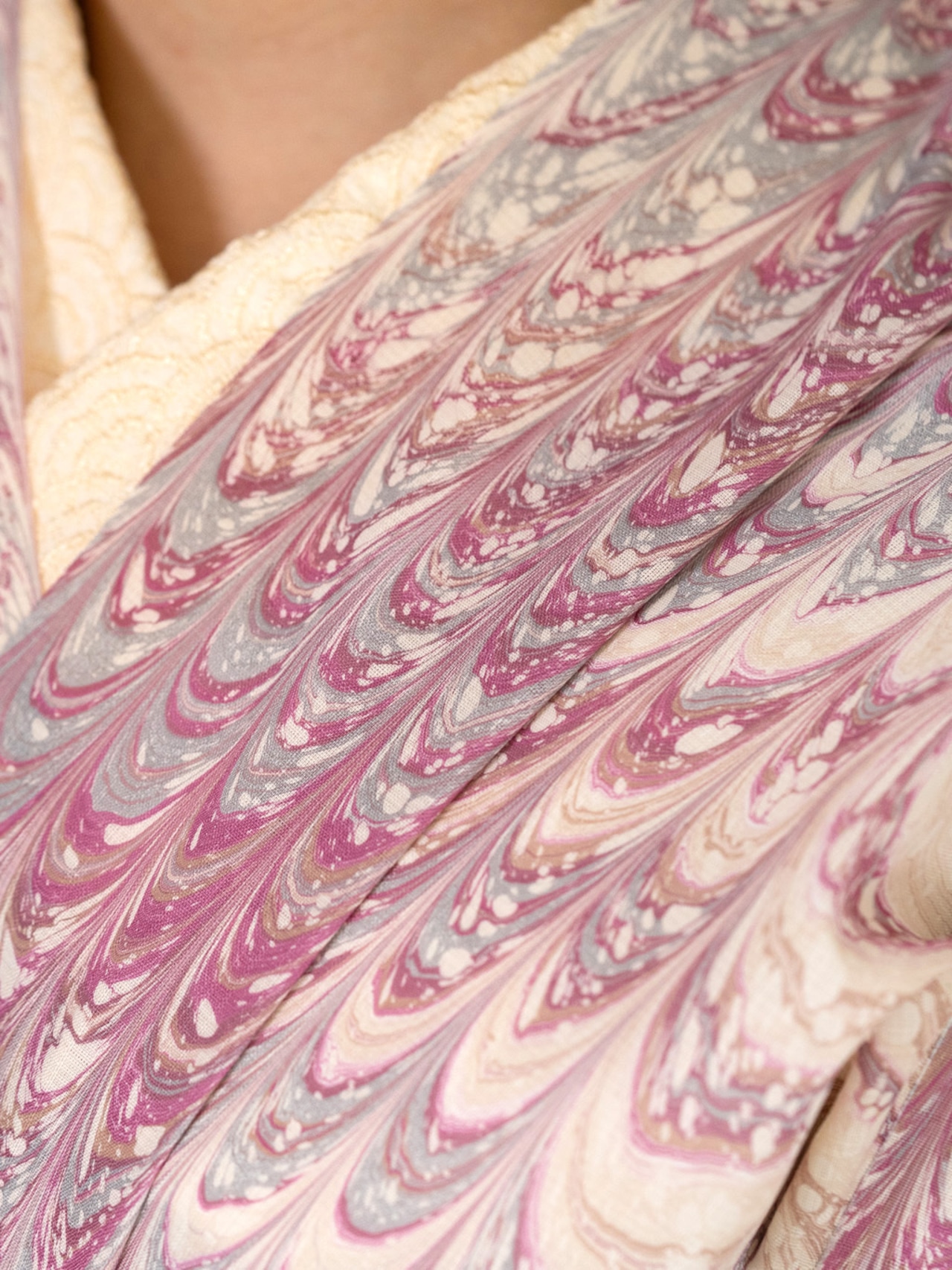 「甘蜜光泡 — 恋雫 」♡ピーコック柄×ゆらぎ柄〜セオアルファ 浴衣・夏着物・単衣