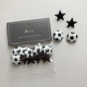 〈再入荷〉JJボタン サッカーボールと星のボタンパック(11p)