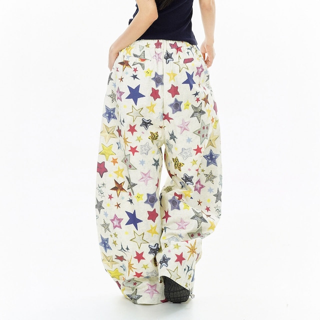 マルチスターパターンボリュームシルエットパンツ 1col R02484