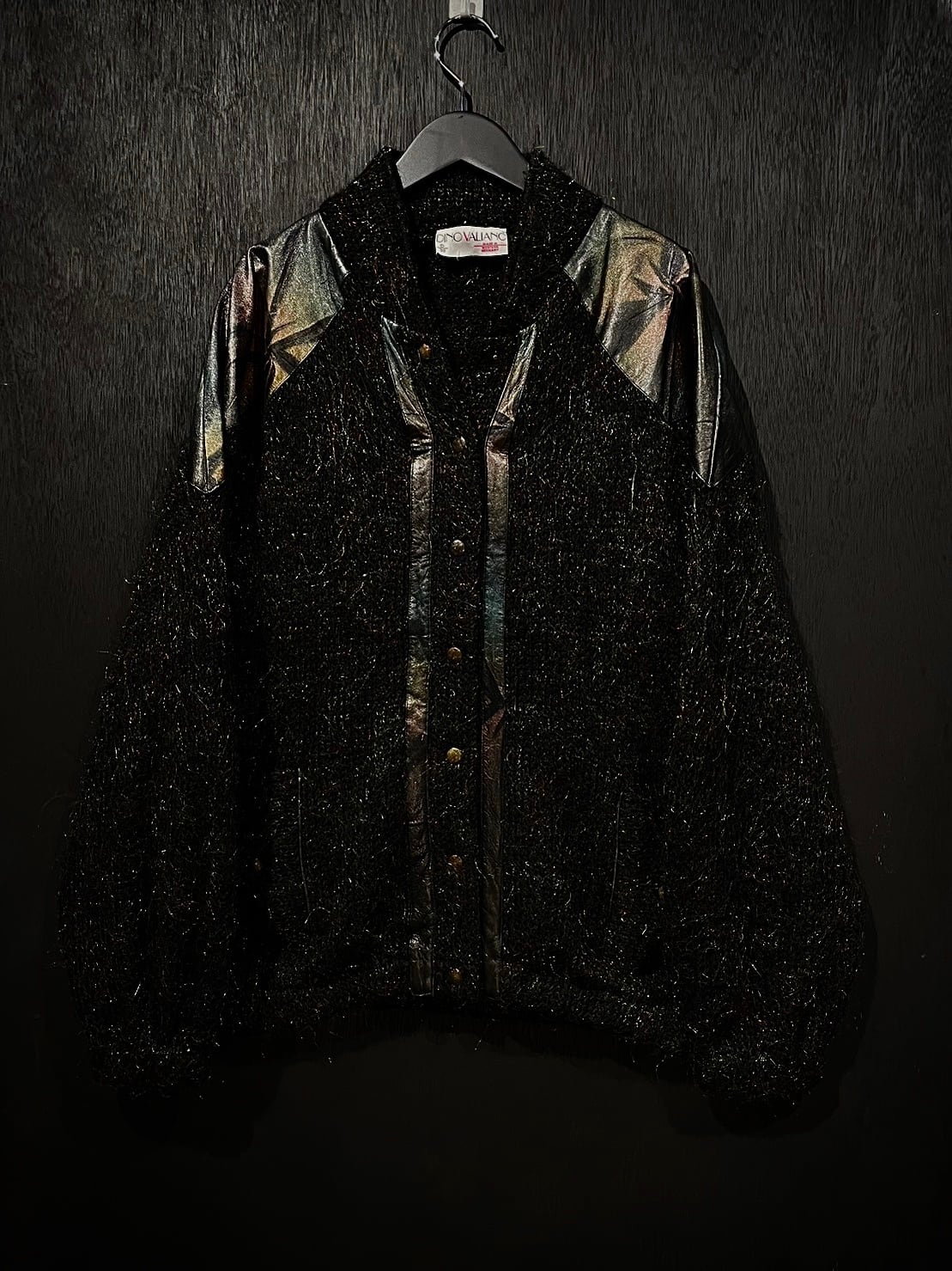 WEAPON VINTAGE】Special Leather Swiching Vintage Mohair Mix Knit 