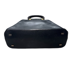 vintage CELINE circle handle black leather hand bag