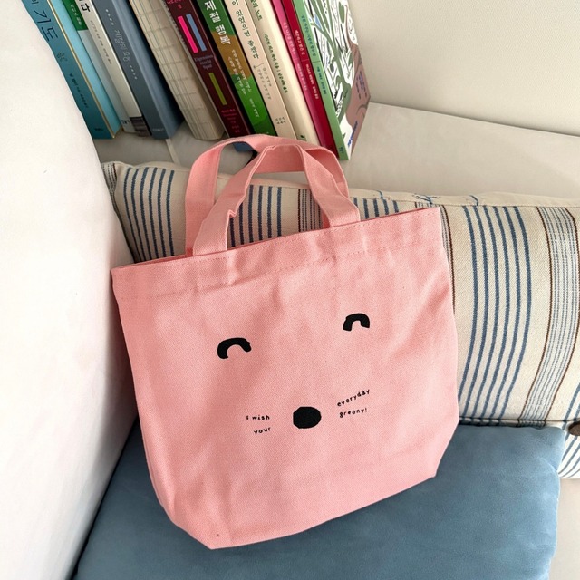 greenyeveryday 〔smile mini ecobag-pink-〕