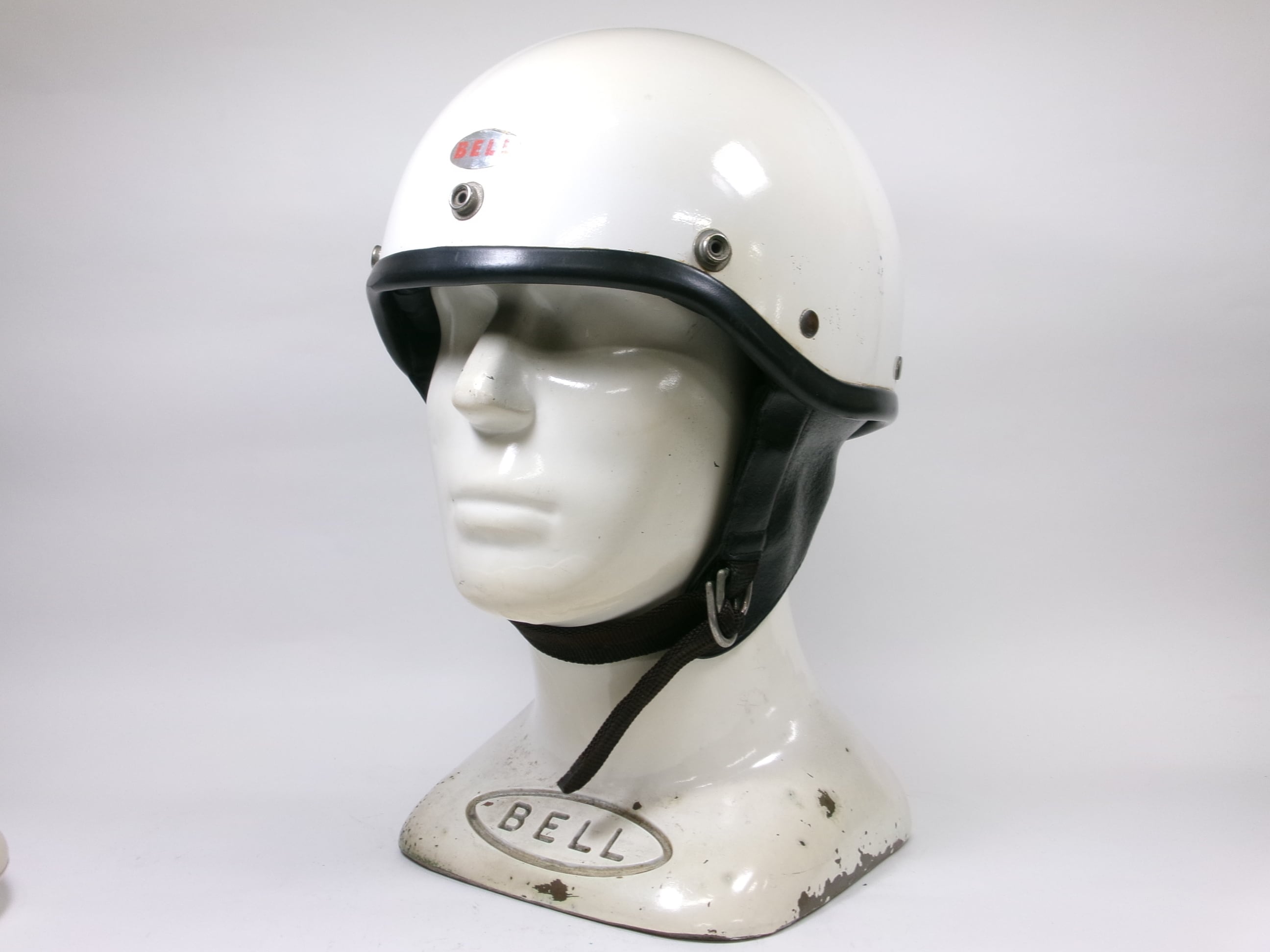 ショーティー ハーフヘルメット L ホワイト レトロ 未使用品 Sシェル! 60s BELL SHORTY ハーフヘルメット 7 目深加工済み M ☆ 60