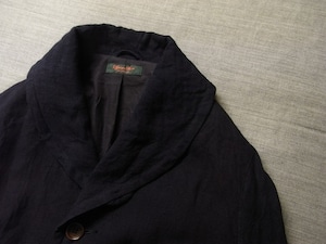 victorians shawlcollar heavylinen coat / indigo