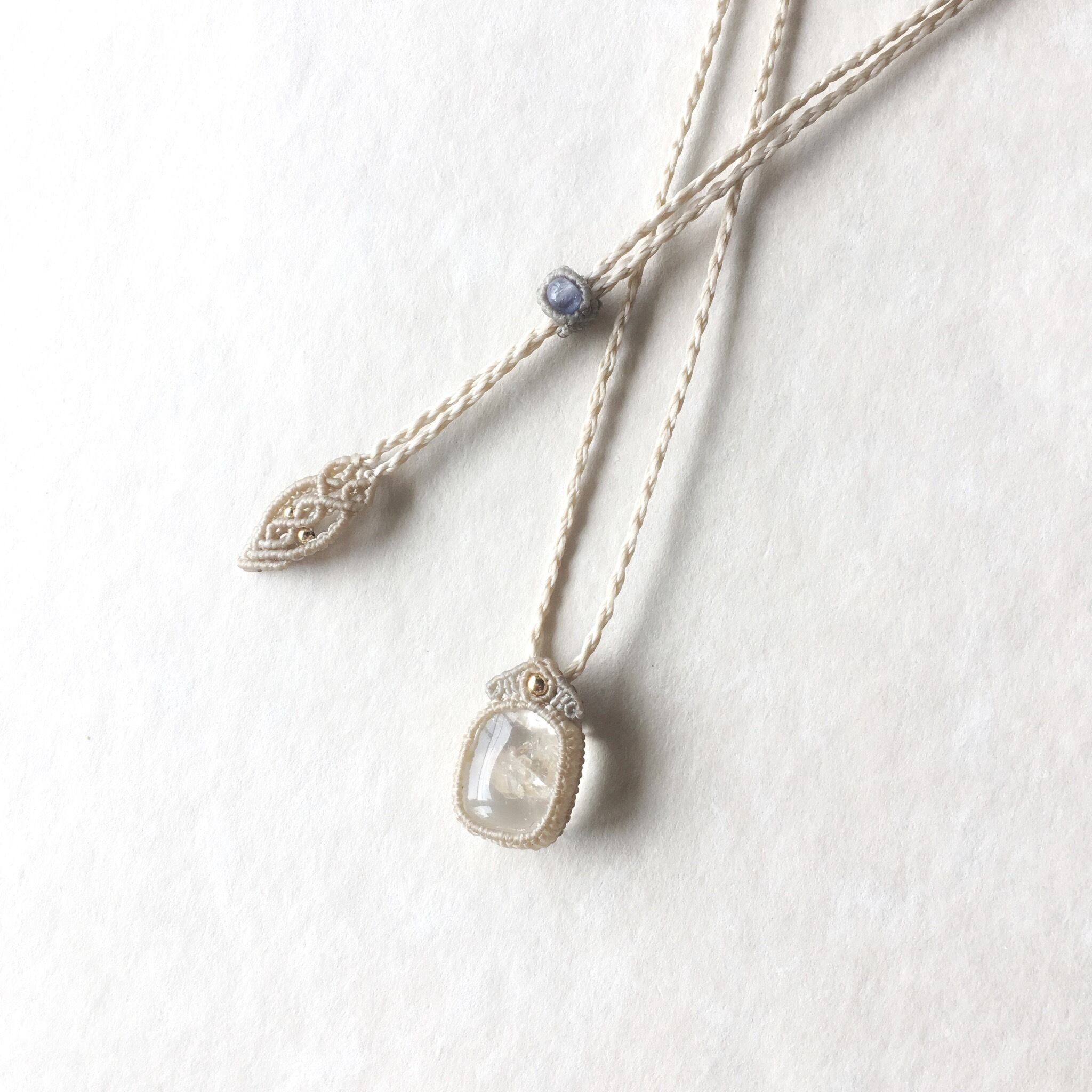 クォーツインクォーツ macramé necklace