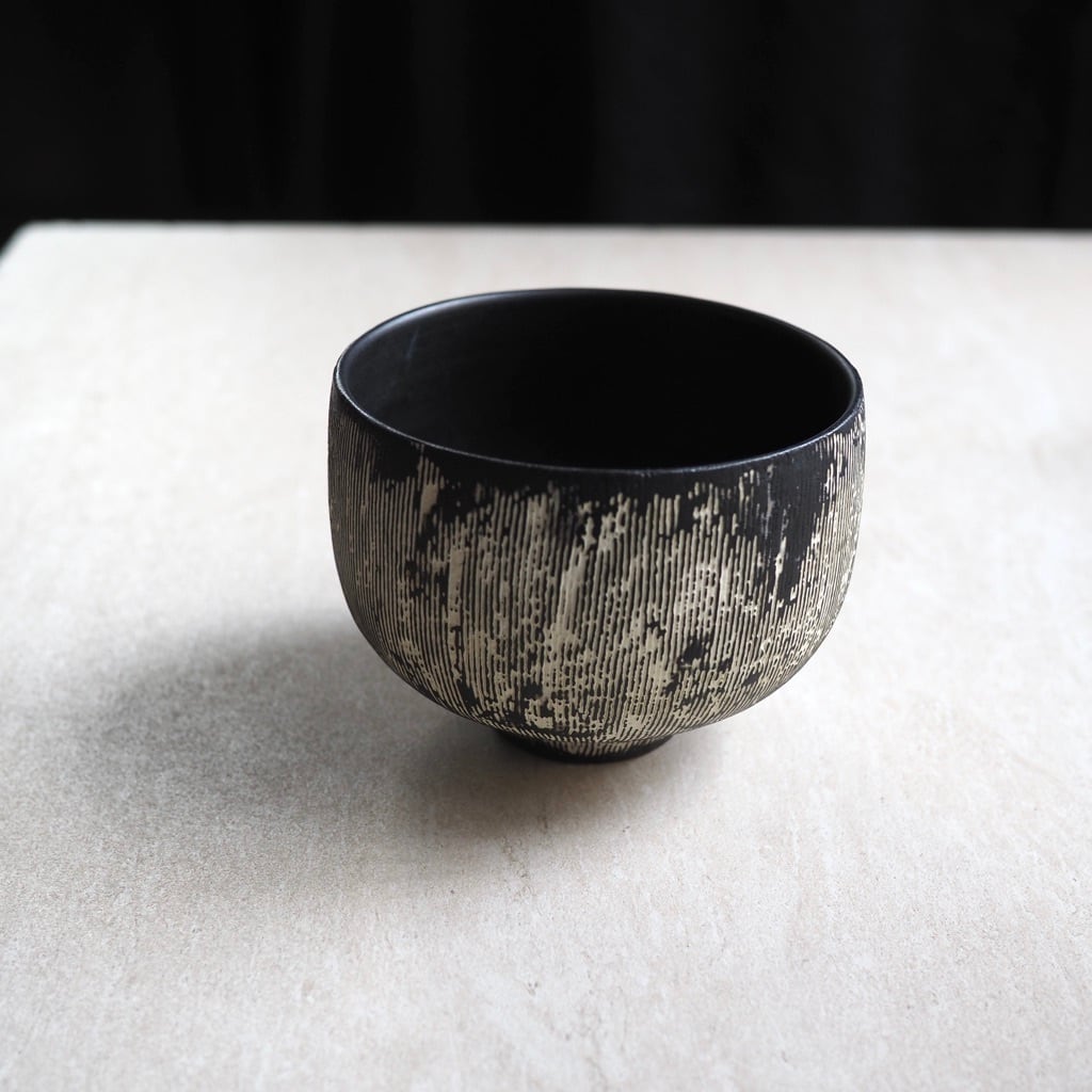 東 一仁/茶碗 白黒 茶碗