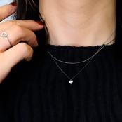 Pt900 ぷっくりハート ネックレスorピアス 選べる