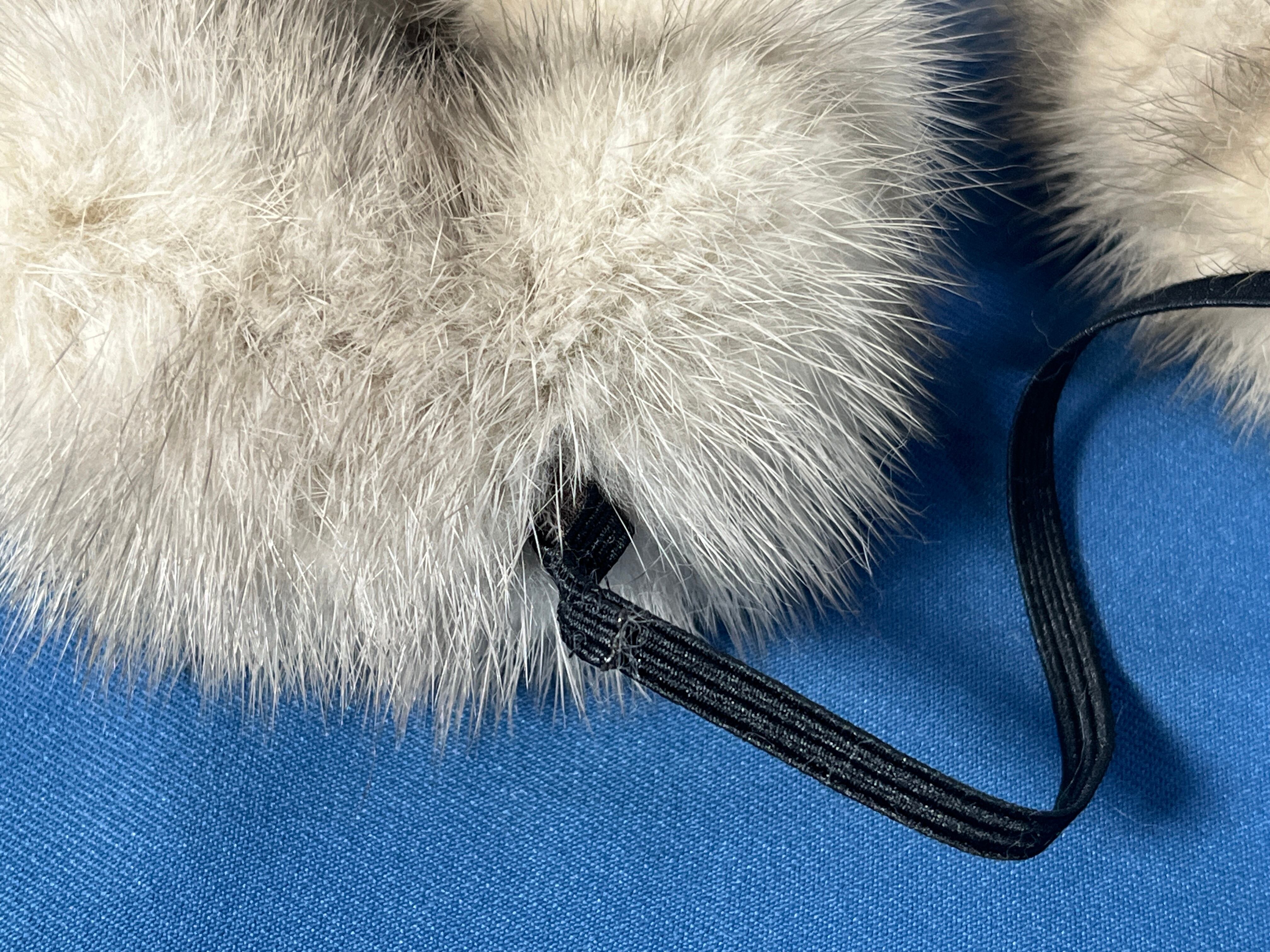 【毛皮】耳当て　ミンク混合使用　ドーナツ型　会話快適　ゴム交換式 r7m5 耳当て デミバフミンク×サファイアミンク ドーナツ型 ゴム着脱式 ゴム