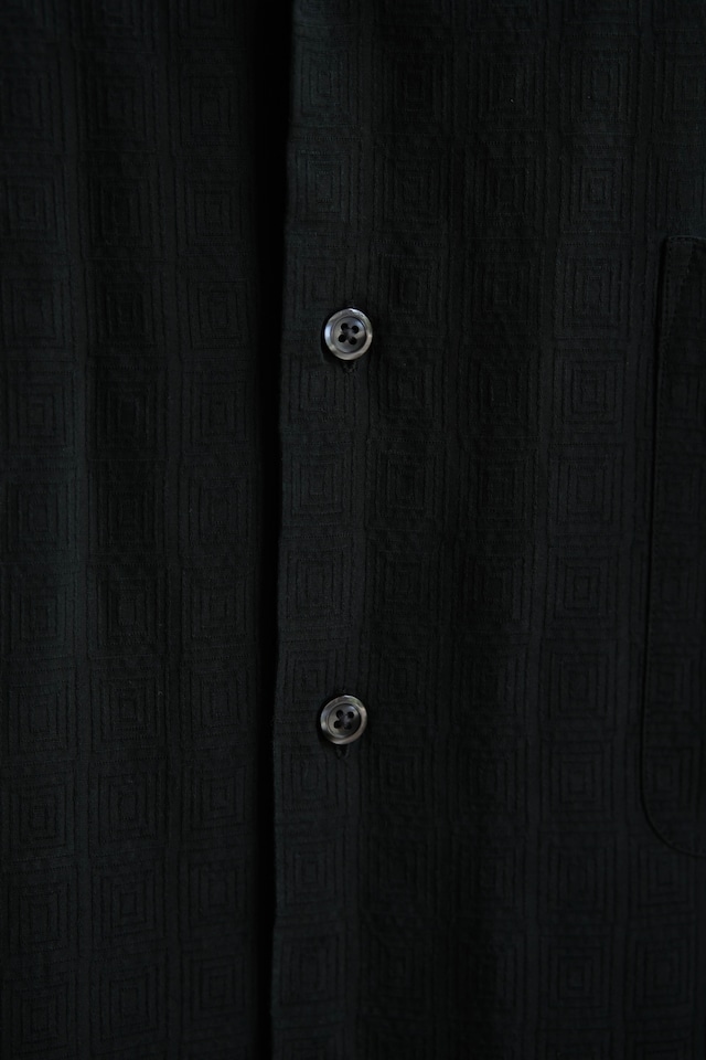Utah/ 90's "PERRY ELLIS" geometric all silk open collar short-sleeve shirt