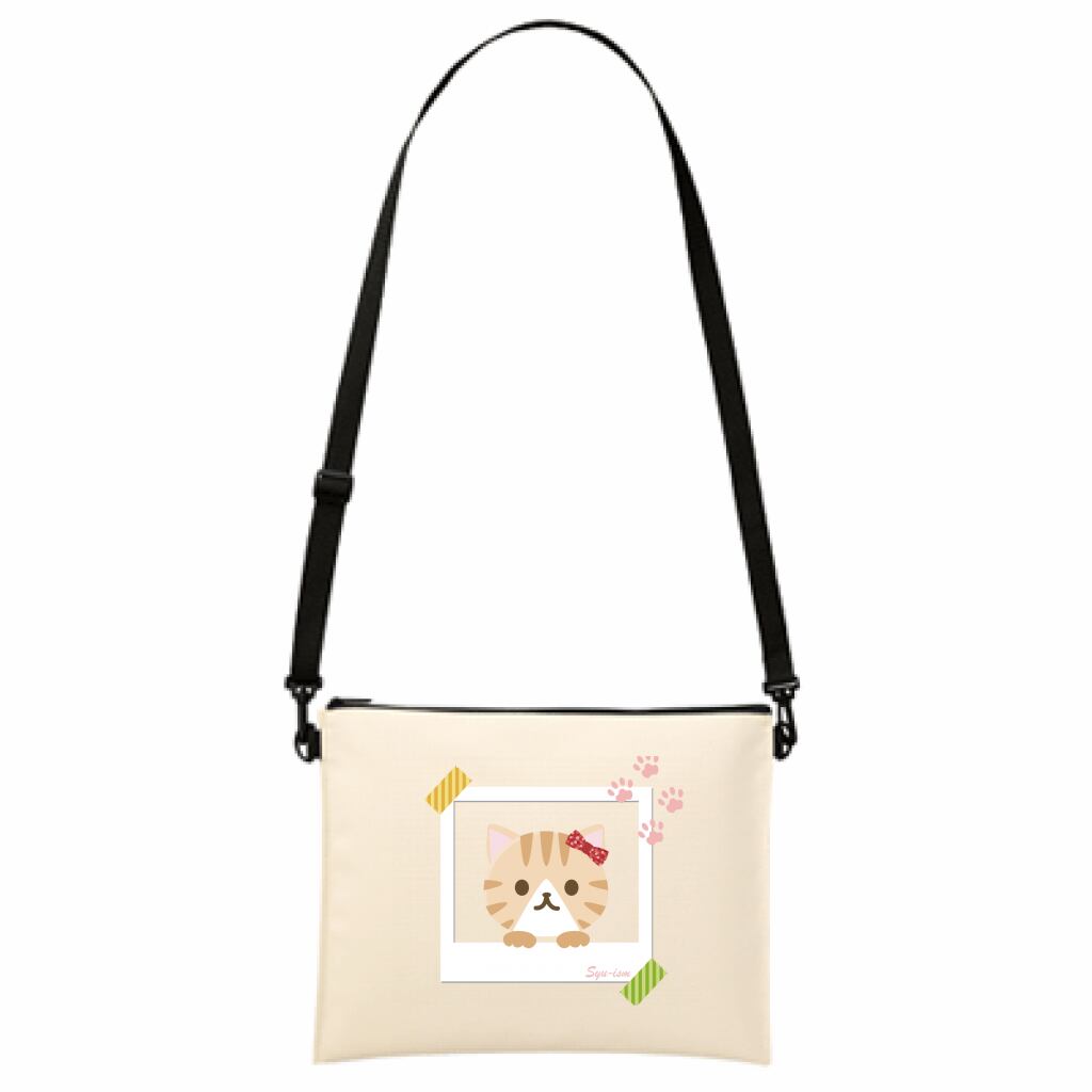 動物柄 オリジナルサコッシュ ナチュラル 2WAYタイプ