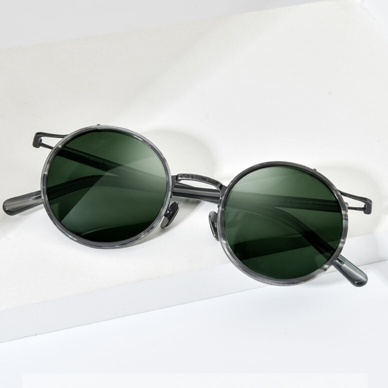 Titanium Acetate Round Sunglasses