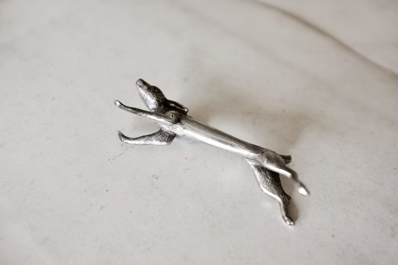 残2 フランス 永遠の硬化 うさぎのカトラリーレスト アンティーク