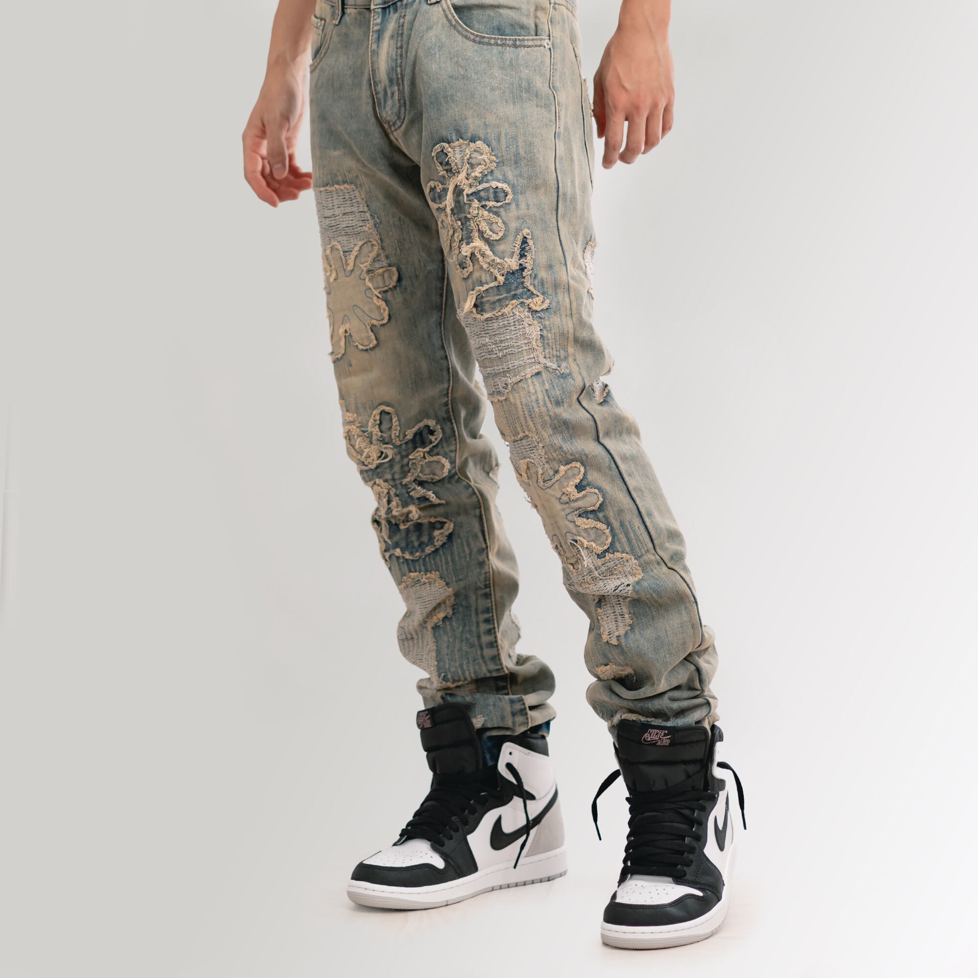 フラワーパッチワークデニム | SHAMDA