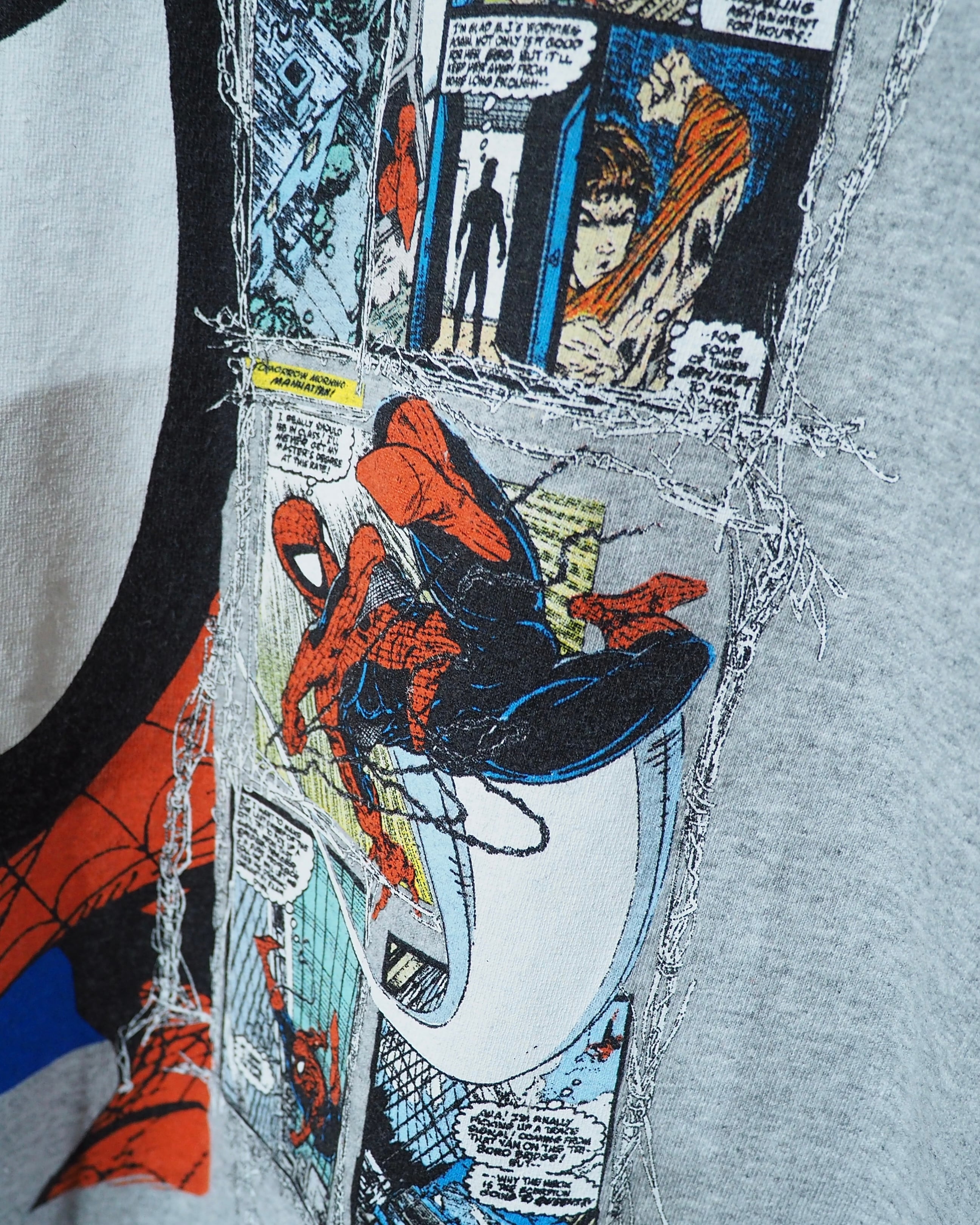 " MARVEL - Spider-Man " Comic printed Over silhouette SS Tee